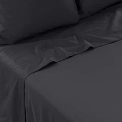 Carré Blanc Drap de lit satin de coton jacquard pois et rayures Prestige noir| Draps De Lit