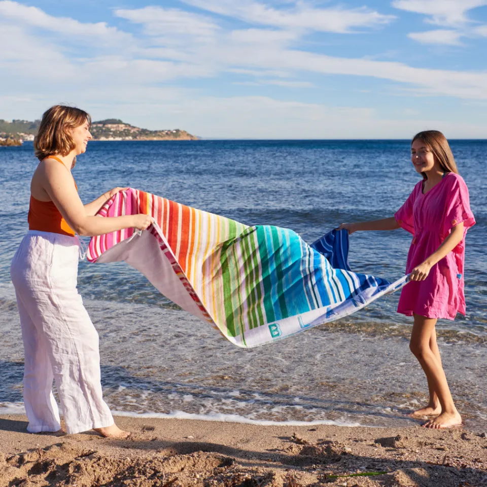 Carré Blanc Drap de plage coton Colorfun| La Plage