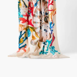 Carré Blanc Drap de plage coton Récif| La Plage