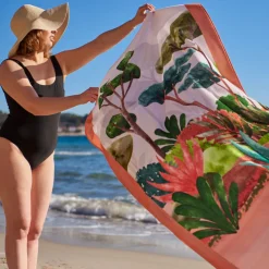 Carré Blanc Drap de plage velours de coton Villasol| La Plage