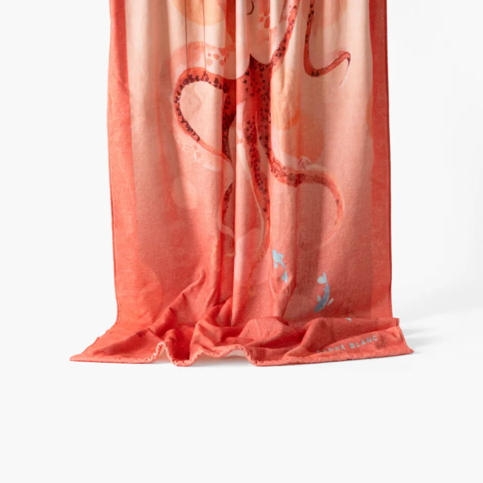 Carré Blanc Drap de plage velours de coton Nausica| La Plage