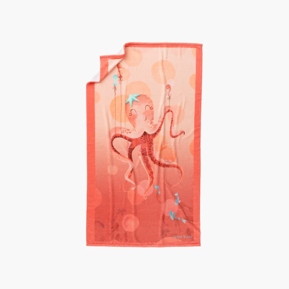 Carré Blanc Drap de plage velours de coton Nausica| La Plage