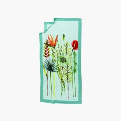 Carré Blanc Drap de plage velours de coton Maupiki| La Plage