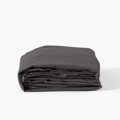 Carré Blanc Drap housse coton lavé Songe charbon| Draps Housse
