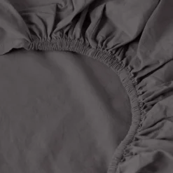 Carré Blanc Drap housse coton lavé Songe charbon| Draps Housse