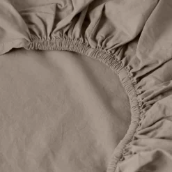 Carré Blanc Drap housse coton lavé Songe taupe| Draps Housse