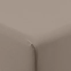 Carré Blanc Drap housse coton lavé Songe taupe| Draps Housse