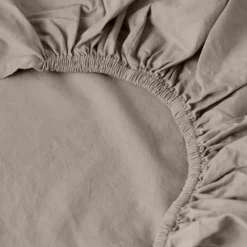 Carré Blanc Drap housse coton lavé Songe grège| Draps Housse