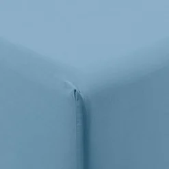 Carré Blanc Drap housse coton lavé Songe bleu baltique| Draps Housse