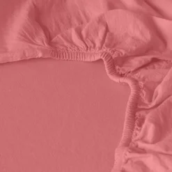 Carré Blanc Drap housse en pur coton lavé biologique Souffle pétale| Draps Housse