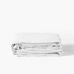 Carré Blanc Drap housse en pur coton lavé biologique Souffle blanc|Enfant Draps Housse|Draps Housse