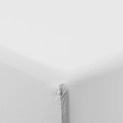 Carré Blanc Drap housse en pur coton lavé biologique Souffle blanc|Enfant Draps Housse|Draps Housse