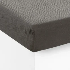 Carré Blanc Drap housse gaze de coton Infini écorce et absynthe| Draps Housse