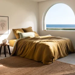 Carré Blanc Drap housse gaze de coton Infini écorce et absynthe| Draps Housse