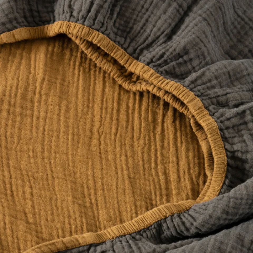 Carré Blanc Drap housse gaze de coton Infini écorce et absynthe| Draps Housse