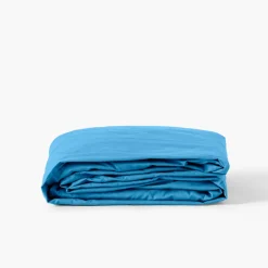Carré Blanc Drap housse percale de coton Neo azur| Draps Housse