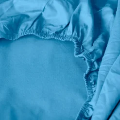 Carré Blanc Drap housse percale de coton Neo azur| Draps Housse