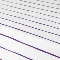 Carré Blanc Drap housse percale de coton imprimé rayures Ode| Draps Housse