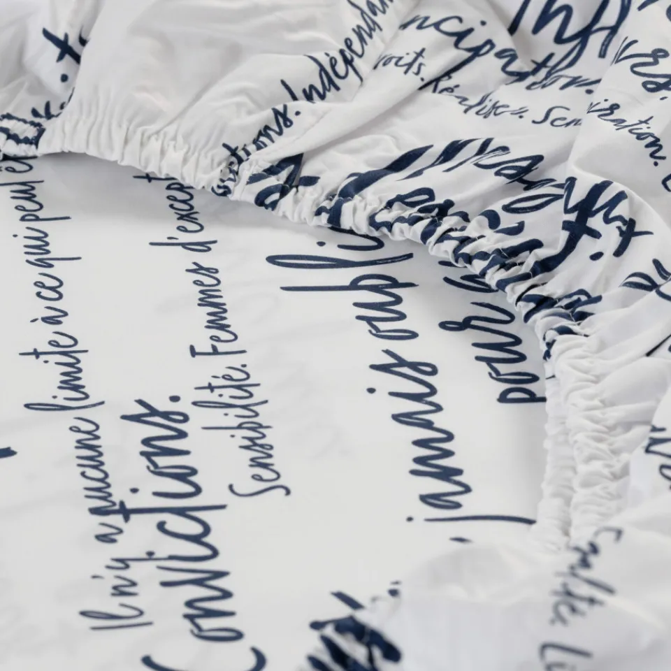 Carré Blanc Drap housse percale de coton Simones| Draps Housse