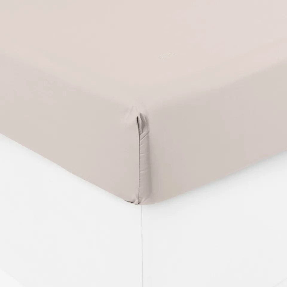 Carré Blanc Drap housse percale de coton Neo ficelle| Draps Housse