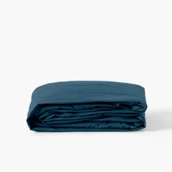 Carré Blanc Drap housse percale de coton Neo bleu prusse| Draps Housse