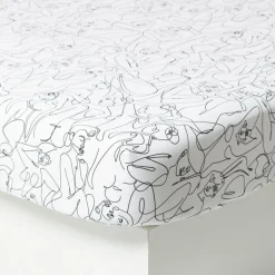 Carré Blanc Drap housse percale de coton Callipyge| Draps Housse