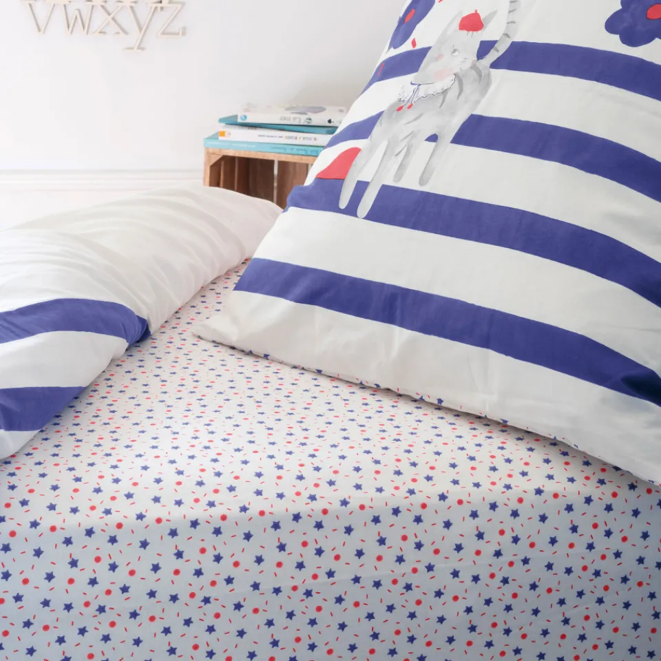 Carré Blanc Drap housse pur coton biologique Ptitchic|Enfant Linge De Litbio|Draps Housse