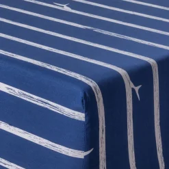 Carré Blanc Drap housse pur coton biologique imprimé rayures Odyssée|Enfant Draps Housse