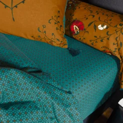 Carré Blanc Drap housse pur coton Bukhara| Draps Housse