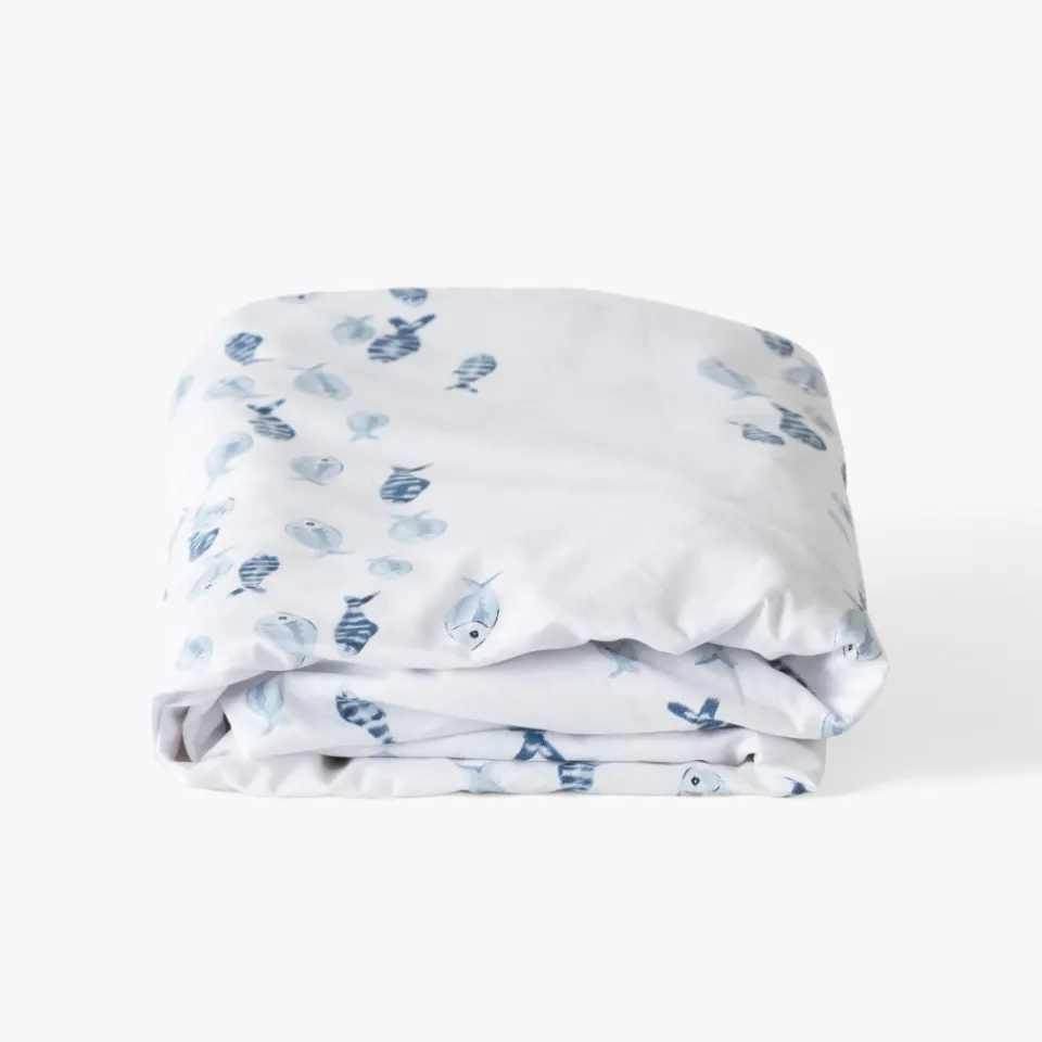 Carré Blanc Drap housse pur coton Océanos|Enfant Draps Housse