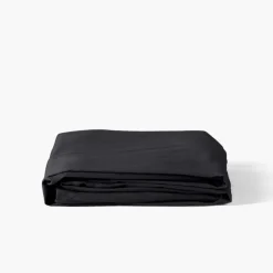 Carré Blanc Drap housse satin de coton uni Prestige noir| Draps Housse
