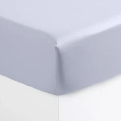 Carré Blanc Drap housse satin de coton Equinoxe| Draps Housse