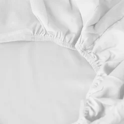 Carré Blanc Drap housse satin de coton lavé bio Quartz blanc| Draps Housse