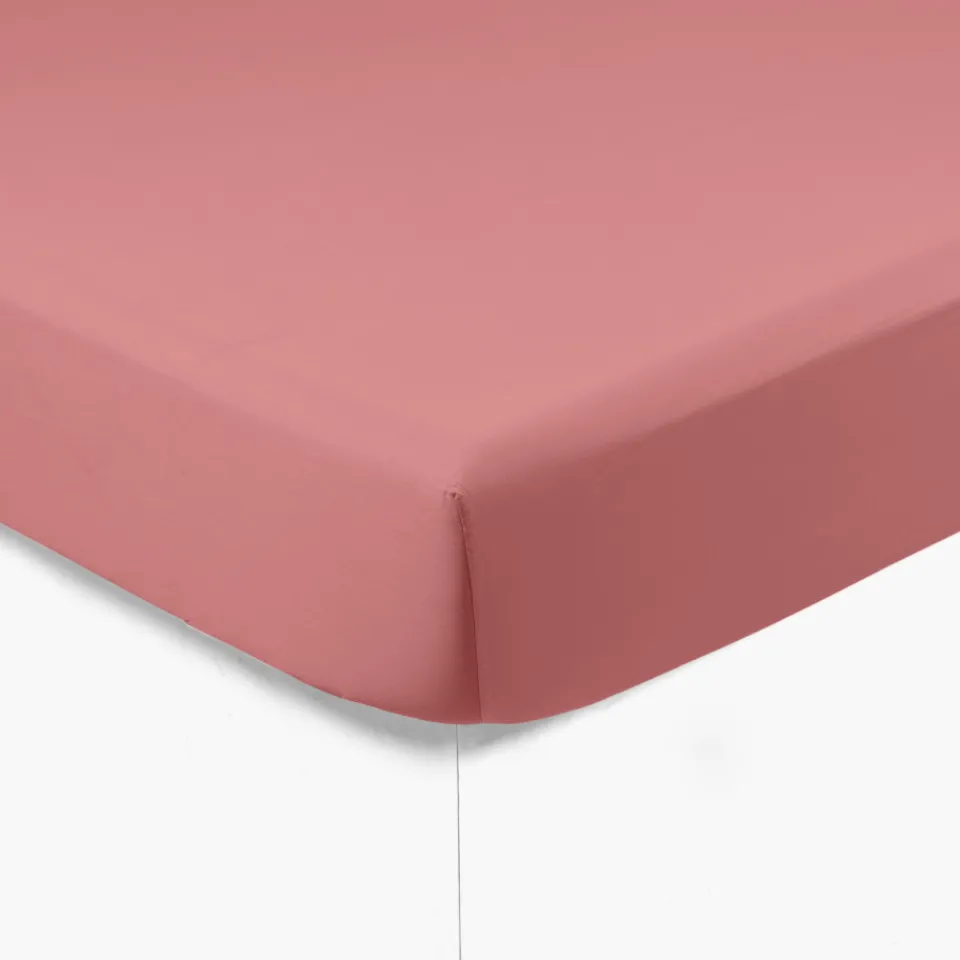 Carré Blanc Drap housse satin de coton uni Prestige santal| Draps Housse