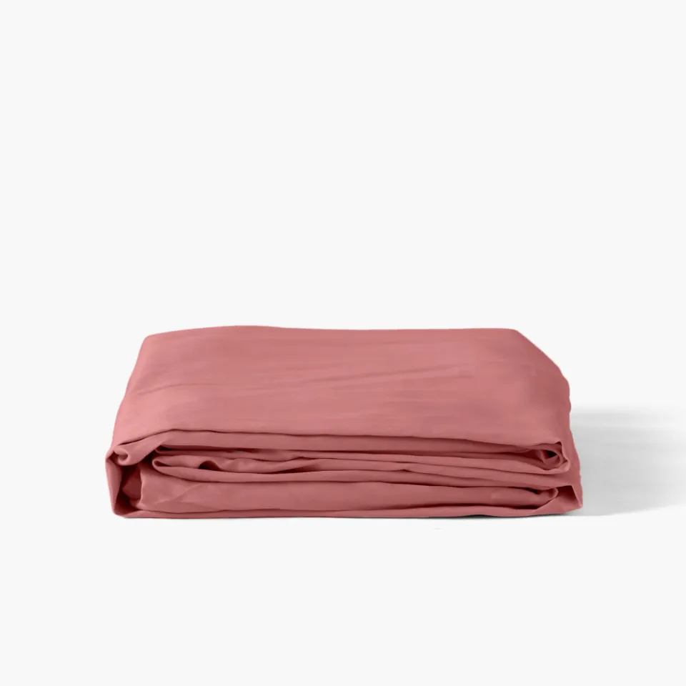 Carré Blanc Drap housse satin de coton uni Prestige santal| Draps Housse