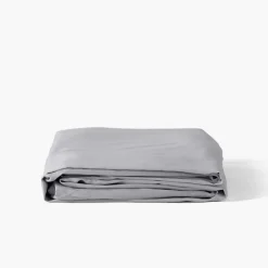 Carré Blanc Drap housse satin de coton uni Prestige tourterelle| Draps Housse