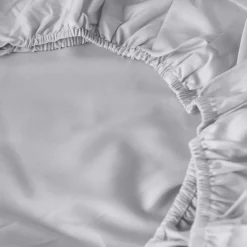 Carré Blanc Drap housse satin de coton uni Prestige tourterelle| Draps Housse