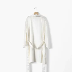 Carré Blanc Déshabillé kimono en soie de mûrier Beauté ivoire|Femme Coffrets Cadeaux|Capsule Soienew