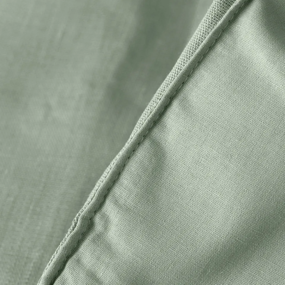 Carré Blanc Edredon lin et coton lavé Songe eucalyptus| Plaids Et Couvre-lits|Plaids