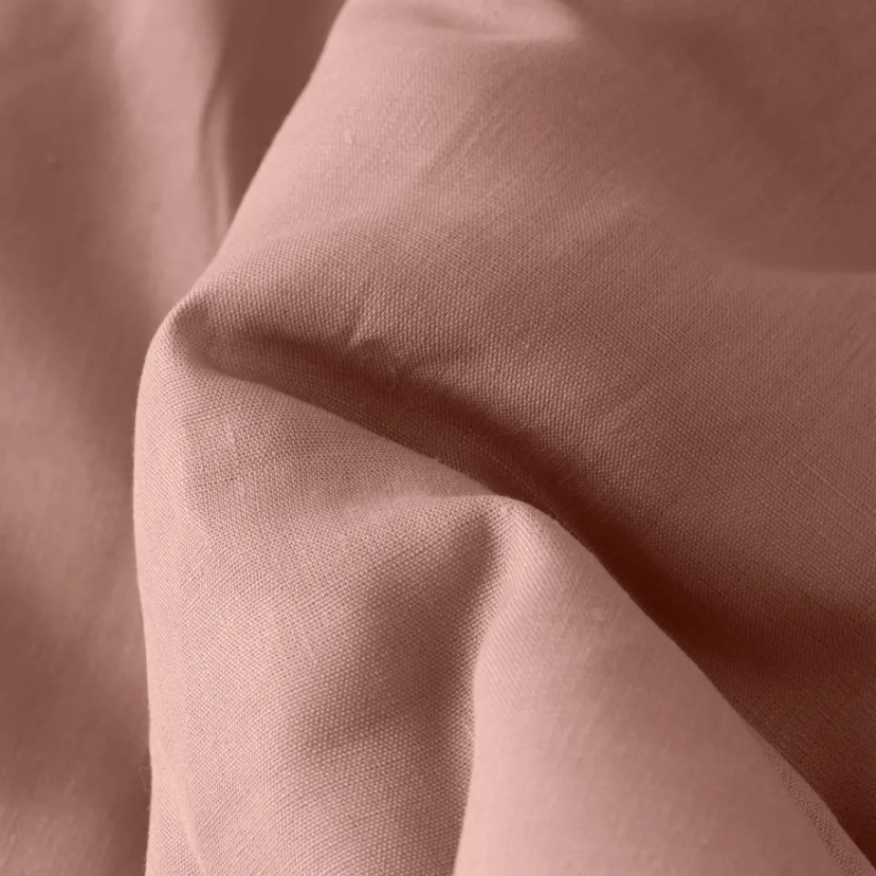 Carré Blanc Edredon lin et coton lavé Songe rose cendré| Plaids Et Couvre-lits|Plaids