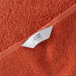 Carré Blanc Essuie mains coton Signature terre cuite| Torchons & Essuie-mains