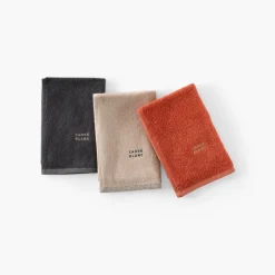Carré Blanc Essuie mains coton Signature charbon|Homme Torchons & Essuie-mains|Coffrets Cadeaux