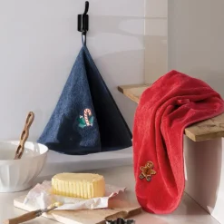 Carré Blanc Essuie mains coton Sweet rouge|Femme Torchons & Essuie-mains|Coffrets Cadeaux