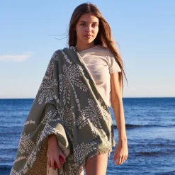 Carré Blanc Fouta coton Cocotier kaki| La Plage