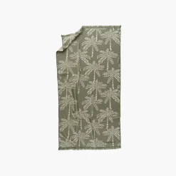 Carré Blanc Fouta coton Cocotier kaki| La Plage