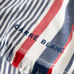 Carré Blanc Fouta coton Naval| La Plage