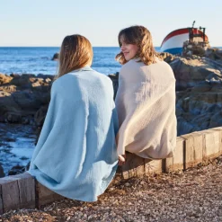 Carré Blanc Fouta coton Pyla lin| La Plage