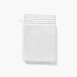 Carré Blanc Gant de toilette bouclette de coton biologique Source blanc| Gants De Toilette