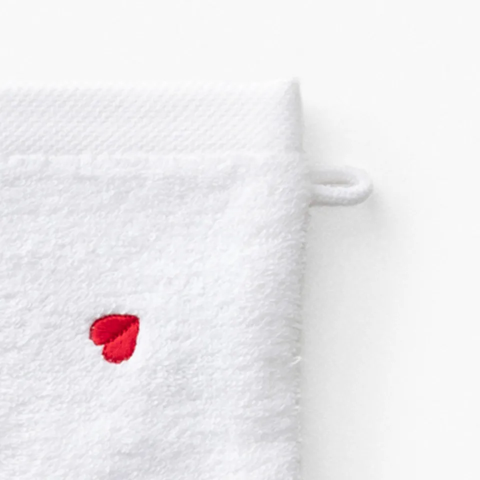 Carré Blanc Gant de toilette coton Adore blanc| Gants De Toilette