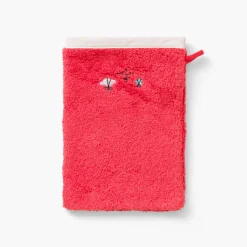 Carré Blanc Gant de toilette coton Atlantis corail|Enfant Gants De Toilette